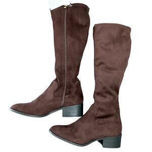 Kenneth Cole Women's Boots Knee-High Faux Suede Brown Size 8.5 NEW NIB